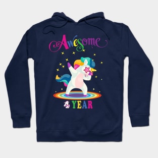 4th Birthday Unicorn Hoodie